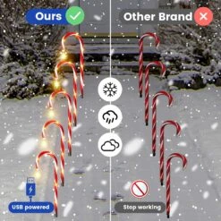 Christmas Candy Cane Lights 16 Pack, Amélioré Solar Candy Cane Décorations De Noël, Étanche Christmas Pathway Lights Avec étoiles, Outdoor Walkway Lights Pour Yard Garden Xmas Tree Holiday Gift -Oui || N/A || pearhead 810p6zZMW4L. AC SL1500
