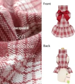 Fitwarm Chien Tenue De Noël, Hiver Chien Robe, Chien Vêtements Pour Petits Chiens Fille, Col Roulé Plaid Animal Costume, Chat Vêtements, Rouge, Grand -Oui || N/A || pearhead 810pKzB6iaL. AC SL1500