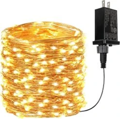Plug-in De Lumières De Fée BHCLIGHT 66Ft 200 LED, Lumières De Cordes étanches Extérieures 8 Modes Copper Wire Lights Décor De Chambre, Lumières Scintillantes Pour Chambre De Fille Jardin Mariage De Fête De Noël (blanc Chaud)