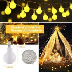 Minetom Mini Globe String Lights, 66 Pieds. 200 LED Fairy String Lights Plug In, 8 Modes Avec Télécommande, Décor Pour Intérieur Fête Extérieure Mariage Jardin D'arbre De Noël, Blanc Chaud -Oui || N/A || pearhead 811c7H23vSL. AC SL1500
