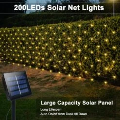 Lumières De Cordes De Maille Solaire En Extérieur étanche 9,8 Pieds X 6,6 Pieds 200 LEDs Lumières Enveloppantes, Câble Vert Foncé, 8 Modes Lumières Décoratives Pour La Fête De Noël Jardin De Mariage Maison Pelouse - Blanc Chaud -Oui || N/A || pearhead 812VzSdFqL. AC SL1500
