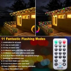 KAZOKU Changement De Couleur Lumières De Noël Extérieur Intérieur 40ft 380 LED Étanche Xmas String Lumières Blanc Chaud Et Multicolore Arbre De Noël Lumières Pour Jardin,Vacances,Fête De Mariage,Avec Télécommande,11 Modes De Lumière -Oui || N/A || pearhead 814k7fAZL. AC SL1500