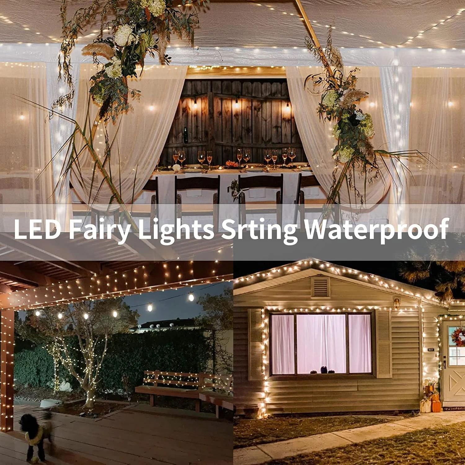 2 Pack Fairy String Lights Plug In, 33Ft 100 Micro Starry LED Starry Fairy Lights IP68 Full Waterproof Avec Télécommande Pour Chambre Jardin Décor De Noël (Warm White) 4 2 Pack Fairy String Lights Plug In, 33Ft 100 Micro Starry LED Starry Fairy Lights IP68 Full Waterproof Avec Télécommande Pour Chambre Jardin Décor De Noël (Warm White) - Image 2