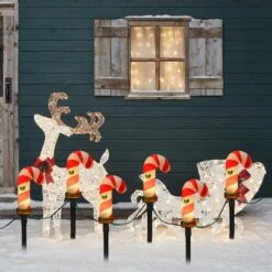 C7 Christmas Pathway String Lights, Set De 8 Marqueurs De Noël Candy Cane Driveway Avec 4 Ampoules C7 Clear, Lumières De Chaîne Imperméables Pour Pathway Decor Outdoor String Lights Décoration -Oui || N/A || pearhead 815KDhqM rL. AC SL1500