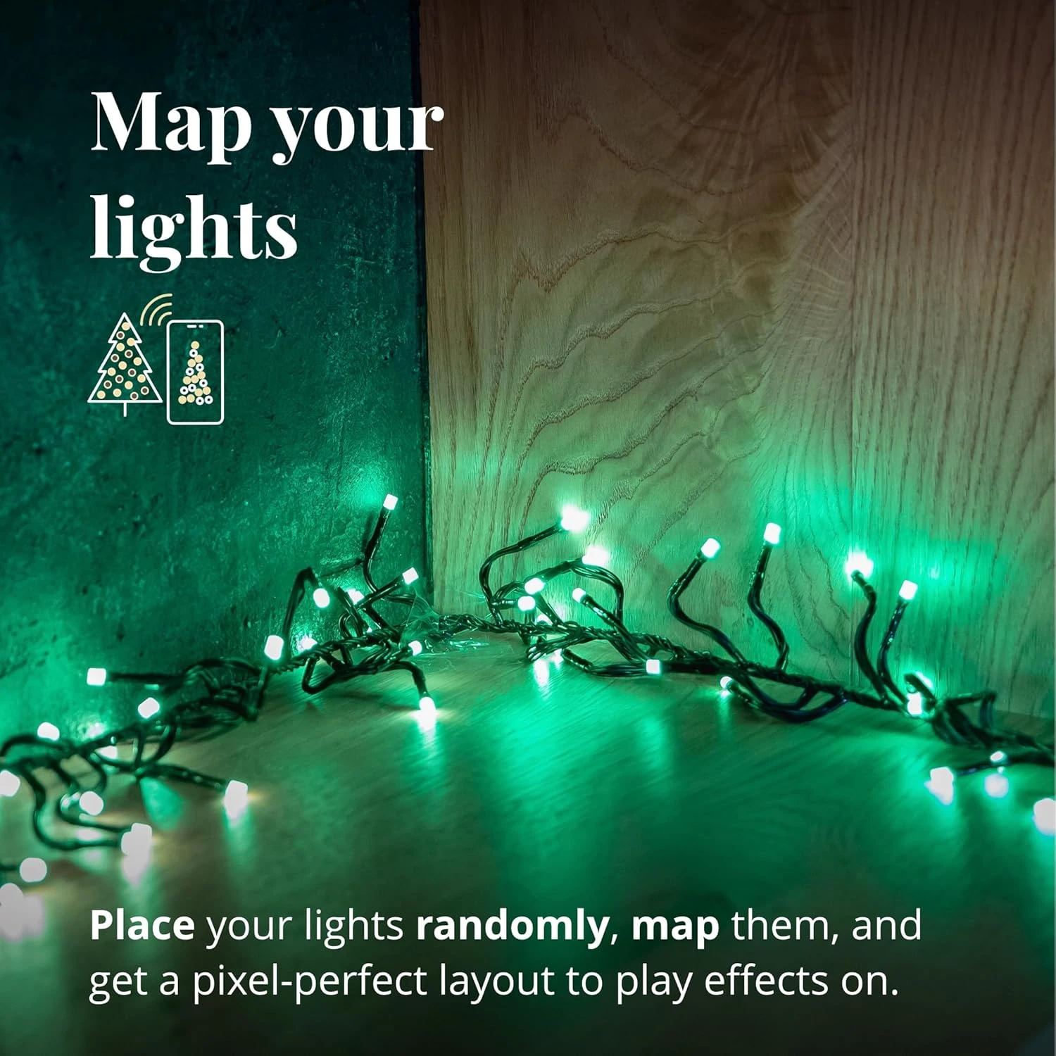 Cluster Scintillant & Ndash; Lumières De Noël LED Contrôlées Par Application Avec 400 RVB ( 16 Millions De Couleurs ) LED. 19,7 Pieds. Câble Vert. Décoration D'éclairage Intelligent Intérieur Et Extérieur 9 Cluster Scintillant & Ndash; Lumières De Noël LED Contrôlées Par Application Avec 400 RVB ( 16 Millions De Couleurs ) LED. 19,7 Pieds. Câble Vert. Décoration D'éclairage Intelligent Intérieur Et Extérieur - Image 7