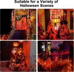 Lampes D'Halloween BlcTec Orange 300 LED 108FT, Lumières De Décoration D'Halloween Avec Modes 8, Plug-in Connectable, étanche Et Fonction De Minuterie Pour Les Décorations De Noël D'Halloween De La Porche De Cour -Oui || N/A || pearhead 816WX7c9PaL. AC SL1500