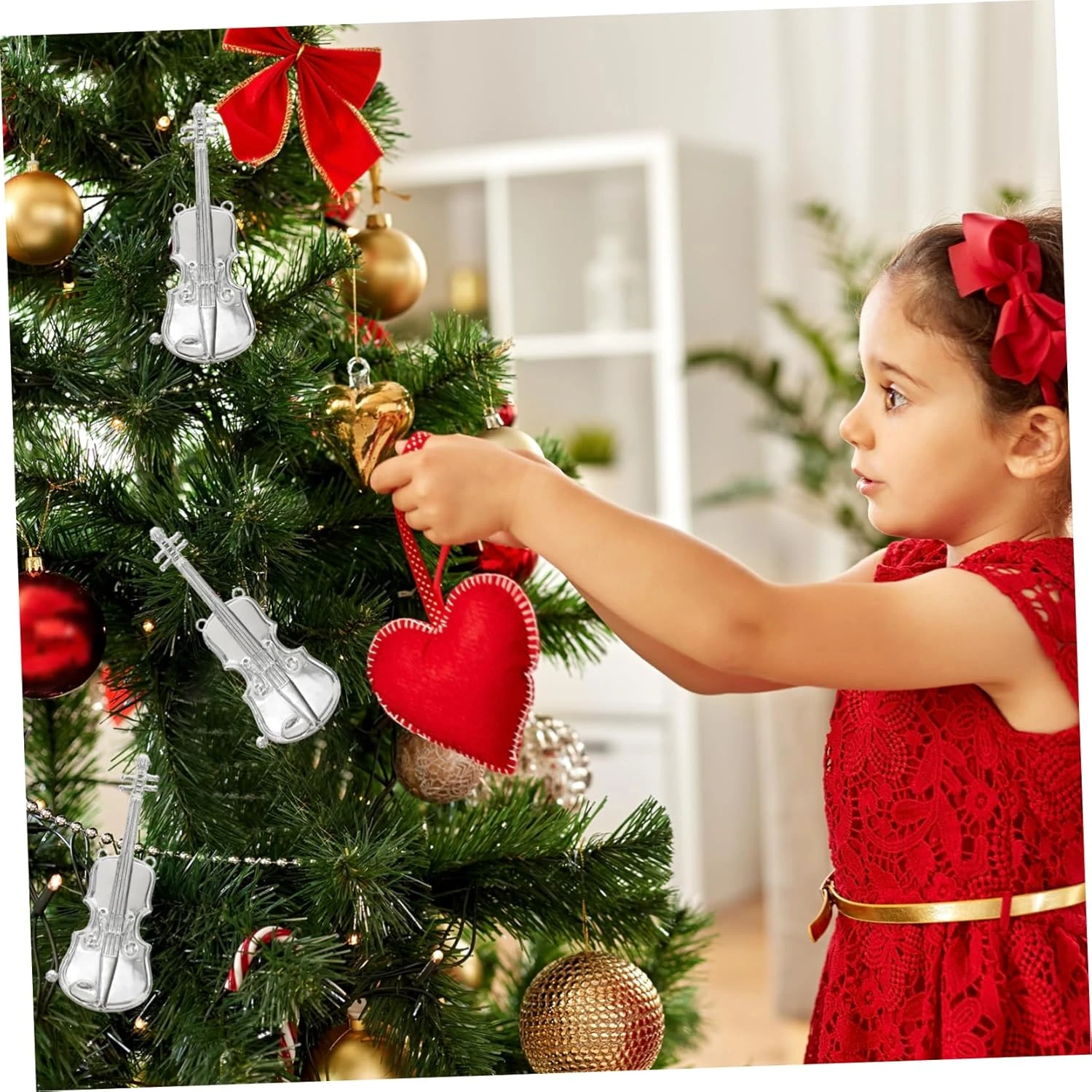 Artibetter 12pcs Instrument De Musique Modèle Accessoires De Mariage Figurines Décor Décor De Mariage Trompette Ornement De Noël Saxophone Ornement De Noël Violon Ornement En Plastique Argent Minuscule Violon 4 Artibetter 12pcs Instrument De Musique Modèle Accessoires De Mariage Figurines Décor Décor De Mariage Trompette Ornement De Noël Saxophone Ornement De Noël Violon Ornement En Plastique Argent Minuscule Violon - Image 2