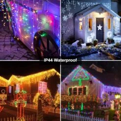 Toodour Color Changing Christmas Icicle Lights, 29.5ft 360 LED RGB Icicle Lights Avec Télécommande, Fenêtre Fairy Lights Avec 60 Gouttes, LED Christmas Lights Pour La Maison, Jardin, Intérieur, Décors De Noël En Plein Air -Oui || N/A || pearhead 817tH WfgL. AC SL1200