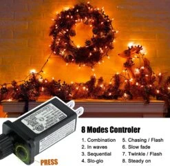 Lumières Extérieures Orange, 33 Pieds 100 Lumières De Noël LED Avec 8 Modes D'éclairage, Mini Lumières étanches Branchées Pour La Décoration D'éclairage De Noël De Noël De Noël -Oui || N/A || pearhead 817z4Vgi3CL. AC SL1500