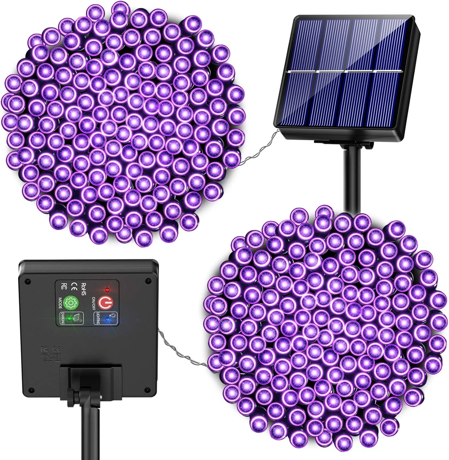 Lumières De Cordes De Noël Solaires Violettes - 400 LED 2 Pack 72ft Mini Lumières Violettes à énergie Solaire Extérieur à Des Lumières étanches Chaîne Extérieure Avec 8 Modes D'éclairage Pour Garden Party Patio Tree Décoration De Noël 3 Lumières De Cordes De Noël Solaires Violettes - 400 LED 2 Pack 72ft Mini Lumières Violettes à énergie Solaire Extérieur à Des Lumières étanches Chaîne Extérieure Avec 8 Modes D'éclairage Pour Garden Party Patio Tree Décoration De Noël