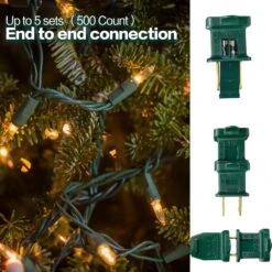 Lumières De Noël, 2PACK 21.2FT 100 Count Mini Lumières De Cordes De Noël Claires Pour L'extérieur Et L'intérieur, Les Lumières D'arbre De Noël Incandescentes Connectables Se Connectent Pour La Décoration De Mariage De Fête De Vacances, Le Fil Vert -Oui || N/A || pearhead 819ou4dad3L. AC SL1500