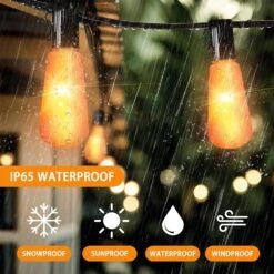 Mimigogo Flickering Flame String Lights, 22Ft 20LED Lumières Pour L'extérieur, Plug Dans Lumières De Jardin Pour Halloween Noël Intérieur Décoratif Extérieur, Connectable Backyard Lumières Décoratives Cafe Bistro Patio -Oui || N/A || pearhead 819yoLVAjcL. AC SL1500