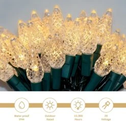 WATERGLIDE C6 Lumières De Noël, 33ft 100 LED Chaîne À Facettes Lumières Fil Vert Fées Lumières Avec 29V Safe Adaptor, 8 Mode D'éclairage, Étanche Pour Intérieur Extérieur Patio Xmas Tree Party Decor, Blanc Chaud 13 WATERGLIDE C6 Lumières De Noël, 33ft 100 LED Chaîne À Facettes Lumières Fil Vert Fées Lumières Avec 29V Safe Adaptor, 8 Mode D'éclairage, Étanche Pour Intérieur Extérieur Patio Xmas Tree Party Decor, Blanc Chaud -Oui || N/A || pearhead 81A8UPxaiGL. AC SL1500
