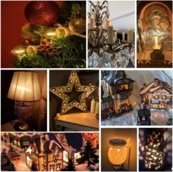 Ensemble De 4 Feux D'accessoires Avec Lumières LED C7, Lumière Unique Avec Ampoule à Lumière à 4 LED, Lumières De Clip De Prise 6FT C7 Avec Fiches D'interrupteur Marche / Arrêt Parfait Pour Le Village D'artisanat Halloween Décoration De Maison De Noël -Oui || N/A || pearhead 81B5L8xT0fL. AC SL1490