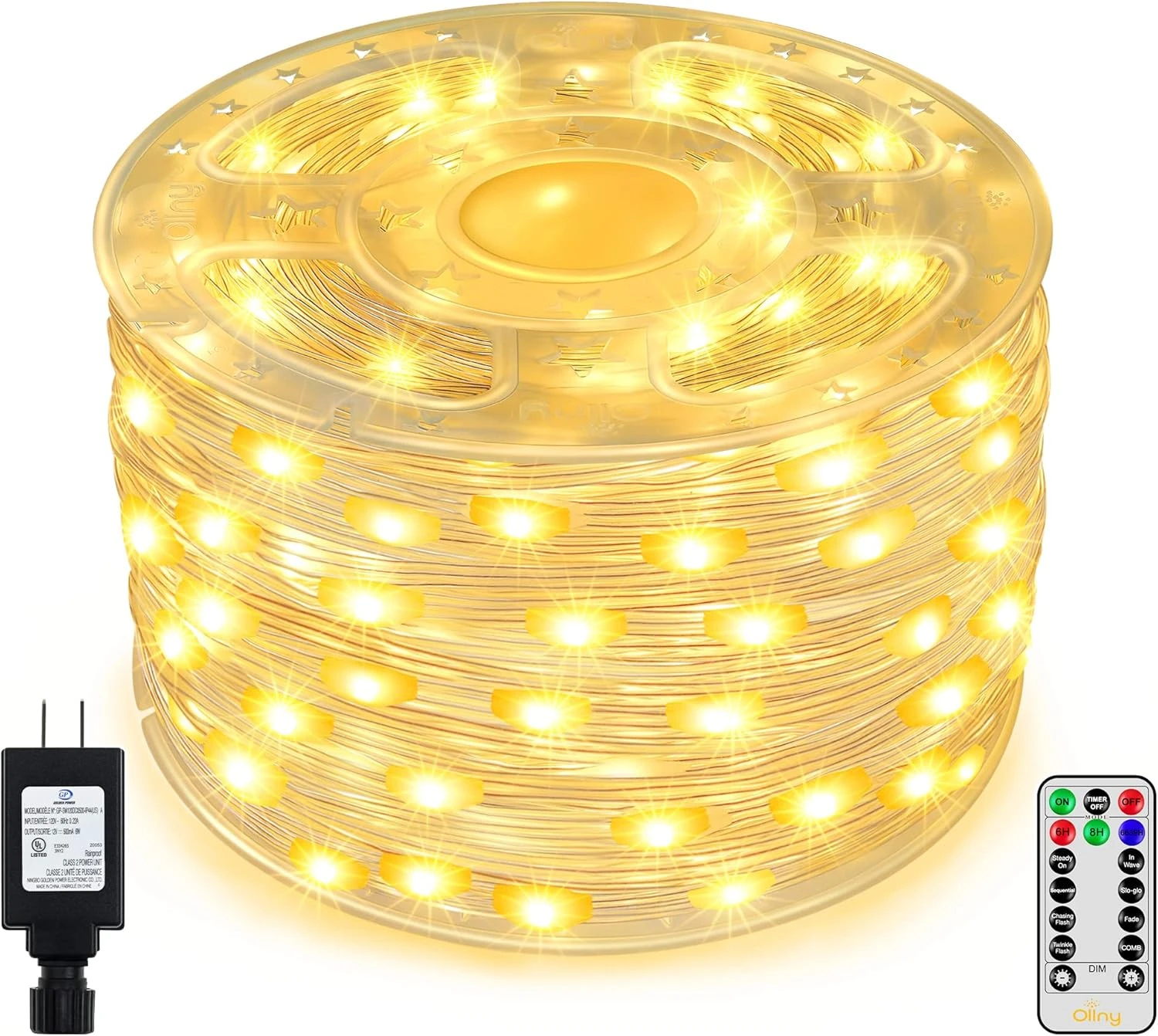 Lumières De Noël Ollny Outdoor, 400LED 130ft Christmas Tree Lights, String Lights IP67 Waterproof 8 Modes Fairy Lights Plug In For Home Party Yard Indoor Decorations ( Warm White ) 10 Lumières De Noël Ollny Outdoor, 400LED 130ft Christmas Tree Lights, String Lights IP67 Waterproof 8 Modes Fairy Lights Plug In For Home Party Yard Indoor Decorations ( Warm White ) - Image 8