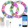 Smart Fairy String Lights WS2812B IC 32Ft USB Bluetooth Twinkle Lights Avec Minuterie Et Télécommande, Musique Sync Drôle Modes Couleur Chasing String Pour Chambre Chambre Rideau De Noël De Fête De Mariage Décor IP65