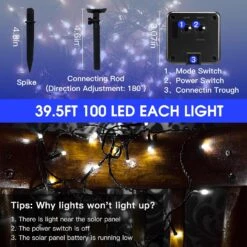 Lumières Solaires à Cordes Vimorg Extérieur, 2 Pack 79FT 200 LED Lumières Solaires Imperméables Avec 8 Modes D'éclairage Pour Les Décorations De Noël Tree Yard Garden Party 14 Lumières Solaires à Cordes Vimorg Extérieur, 2 Pack 79FT 200 LED Lumières Solaires Imperméables Avec 8 Modes D'éclairage Pour Les Décorations De Noël Tree Yard Garden Party -Oui || N/A || pearhead 81DBwxEFpJL. AC SL1500