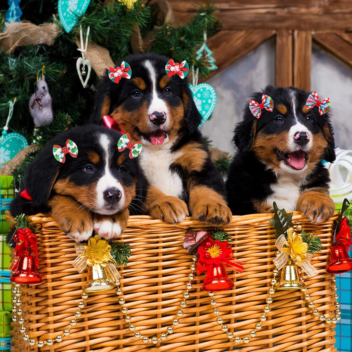 Yerliker 60 Pcs Halloween Thanksgiving Chien Cheveux Arcs Avec Solides Bandes En Caoutchouc, De Noël Chien Arcs Avec Strass Perles, PET Main Cheveux Bowknot Chien Soins Accessoires Pour Chiens Chats, 30 Paires 8 Yerliker 60 Pcs Halloween Thanksgiving Chien Cheveux Arcs Avec Solides Bandes En Caoutchouc, De Noël Chien Arcs Avec Strass Perles, PET Main Cheveux Bowknot Chien Soins Accessoires Pour Chiens Chats, 30 Paires - Image 6