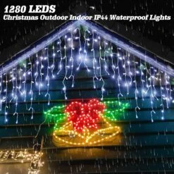 280 LED Icicle Lumières De Noël Extérieur Total 561FT Icicle String Lumières Arbre De Noël Lumières Blanc Icicle Lumières De Noël Décorations De Noël Fête De Mariage De Vacances Extérieur (Cold White) -Oui || N/A || pearhead 81DY3uxzFrL. AC SL1500