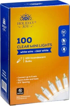 Joie Des Fêtes - Clair Blanc Mini String Lights Sur Fil Blanc Pour Les Feux D'arbre De Noël - Intérieur/Extérieur (100 Lumières) -Oui || N/A || pearhead 81DkBVFhhL. AC SL1500