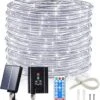 Lumières De Corde Solaire ICRGB Extérieur, 66FT 200 LED Solar String Light, Extérieur IP67 Imperméable 8 Modes Jardin Lumières De Noël Décoratif Pour Piscine Extérieure Mariage De Porche De Terrasse Noël -Oui || N/A || pearhead 81DnK0Cx6TL. AC SL1500