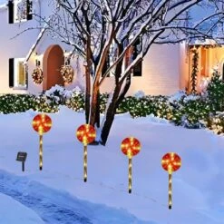 Menglo Noël Solaire Candy Cane Lumières Avec Flocon De Neige 4 Pack, 14.6 Dans LED Jardin Stake Paysage Path Lumière, Solaire Sidewalk Lumières De Noël Pour Extérieur Intérieur Xmas Party Jardin (Red) -Oui || N/A || pearhead 81EIHAsh4JL. AC SL1500