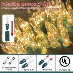 Lumières De Noël, 2PACK 21.2FT 100 Count Mini Lumières De Cordes De Noël Claires Pour L'extérieur Et L'intérieur, Les Lumières D'arbre De Noël Incandescentes Connectables Se Connectent Pour La Décoration De Mariage De Fête De Vacances, Le Fil Vert -Oui || N/A || pearhead 81EJhh5TH2L. AC SL1500