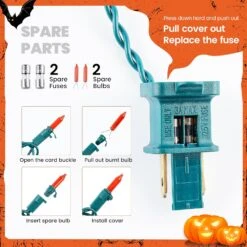 Mimigogo Orange Halloween Arbre Lumières Avec Fil Vert, 13ft 50 Incandescent Ampoule Étanche Fées Lumières, Plug En Mini Cordes Lumières Pour Noël, Patio, Vacances, Fête, Maison, Intérieur Décor Extérieur -Oui || N/A || pearhead 81EoZybNfpL. AC SL1500