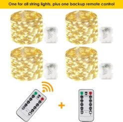 4-Pack 33FT 100 LED Fées Lumières Batterie Fonctionné Avec Télécommande Et Minuterie, Étanche Twinkle String Lumières Extérieur Intérieur 8 Modes Pour Chambre Dortoir DIY Fête De Noël Mariage Jardin Arbre (Warm White) -Oui || N/A || pearhead 81Fc1UcKpPL. AC SL1500