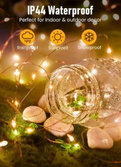 Minetom Fées Lumières Batterie Fonctionnée, 33FT 100 LED Mini Batterie Alimenté Chaîne Lumières Fil De Cuivre Twinkle Lumières Mason Jar Lumières, Étanche Starry Firefly Lumières Pour La Fête De Noël Décor -Oui || N/A || pearhead 81FgzjbfbL. AC SL1500