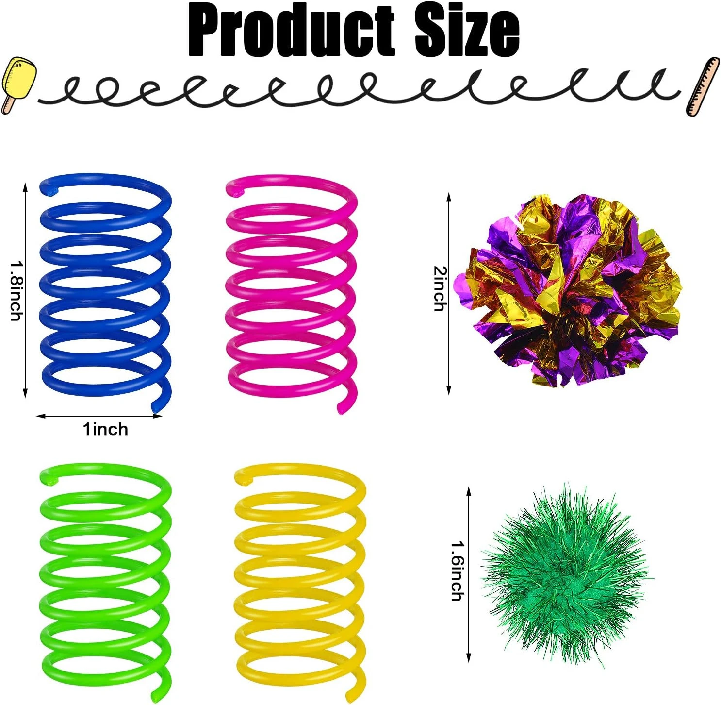 36 Pièces Chat Spirale Printemps Jouets De Noël Assorti Couleur Glitter Balls Sparkle Petit Pom Pom Balls Coloré Chaton Crinkle Jouets Cat Balls Avec Rustle Sound Pour Chats Chatons Jouer Interaction 4 36 Pièces Chat Spirale Printemps Jouets De Noël Assorti Couleur Glitter Balls Sparkle Petit Pom Pom Balls Coloré Chaton Crinkle Jouets Cat Balls Avec Rustle Sound Pour Chats Chatons Jouer Interaction - Image 2