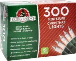 Feux Clairs Holiday Essence 300 Mini, Feux De Noël Pour Une Utilisation Décorative Intérieure Et Extérieure, Fil Vert, UL Listé