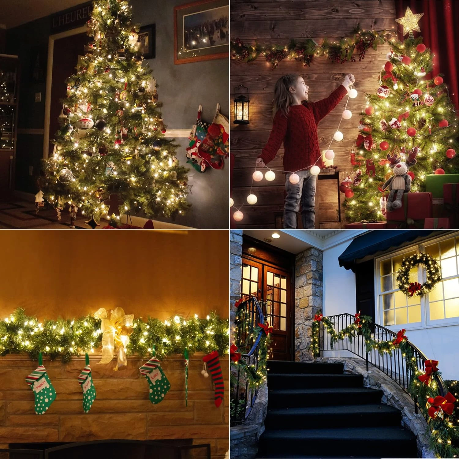 WATERGLIDE C6 Lumières De Noël, 33ft 100 LED Chaîne À Facettes Lumières Fil Vert Fées Lumières Avec 29V Safe Adaptor, 8 Mode D'éclairage, Étanche Pour Intérieur Extérieur Patio Xmas Tree Party Decor, Blanc Chaud 9 WATERGLIDE C6 Lumières De Noël, 33ft 100 LED Chaîne À Facettes Lumières Fil Vert Fées Lumières Avec 29V Safe Adaptor, 8 Mode D'éclairage, Étanche Pour Intérieur Extérieur Patio Xmas Tree Party Decor, Blanc Chaud - Image 7