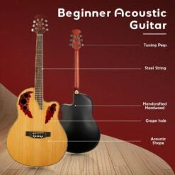 Guitare Acoustique, MIRIO 41Full Size Professional Acoustic Cutaway Guitar Kit Set W/Guitare Bag, Strap, Tuner Pick Pour Adulte, Étudiant, Débutant Naturel, Cadeau De Noël -Oui || N/A || pearhead 81HkMlf ZgL. AC SL1500