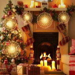 Techip 4 Pcs 225Led Starburst Lights Fil De Cuivre à Piles Avec 8 Modes De Mariage Suspension De Mariage Lumières Décoratives De Noël Décoration Intérieure Extérieure, Blanc Chaud -Oui || N/A || pearhead 81Hw4kbZUvL. AC SL1500