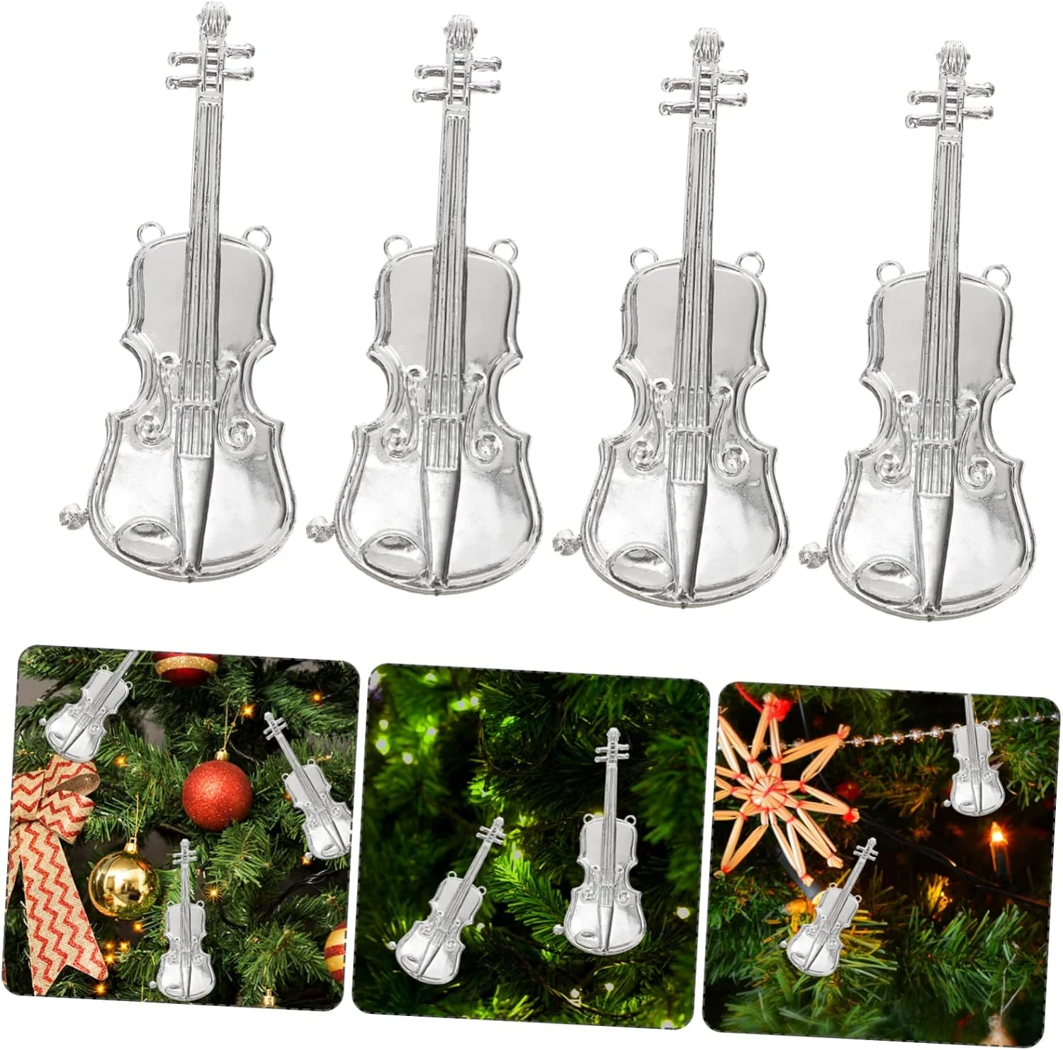 Artibetter 12pcs Instrument De Musique Modèle Accessoires De Mariage Figurines Décor Décor De Mariage Trompette Ornement De Noël Saxophone Ornement De Noël Violon Ornement En Plastique Argent Minuscule Violon 10 Artibetter 12pcs Instrument De Musique Modèle Accessoires De Mariage Figurines Décor Décor De Mariage Trompette Ornement De Noël Saxophone Ornement De Noël Violon Ornement En Plastique Argent Minuscule Violon - Image 8