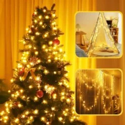 Lampes De Noël LED Meteds Outdoor, 300LED 105Ft 8 Modes Plug-in Connectable Waterproof Globe String Lights For Outdoor & Indoor Decorations ( Blanc Chaud ) -Oui || N/A || pearhead 81IHk1Fh8mL. AC SL1500