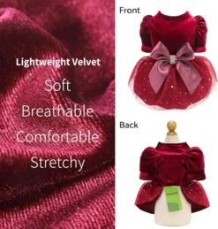 Fitwarm Fantaisie Chien Tenue De Noël, Chien Tulle Robe, Chien Vêtements D'hiver Pour Petits Chiens Fille, Vêtements Chat, Velours Léger, Bourgogne Rouge, XXS -Oui || N/A || pearhead 81JOwcaDrQL. AC SL1500