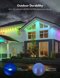 Povee Permanent Outdoor Lights, Smart RGBIC Outdoor Lights Avec 75 Modes Scène, 100ft Avec 72 LED Eaves Lights IP67 Étanche Pour Halloween, Noël, Nouvel An, Travailler Avec Alexa, Google Assistant -Oui || N/A || pearhead 81JuuZZwD L. AC SL1500