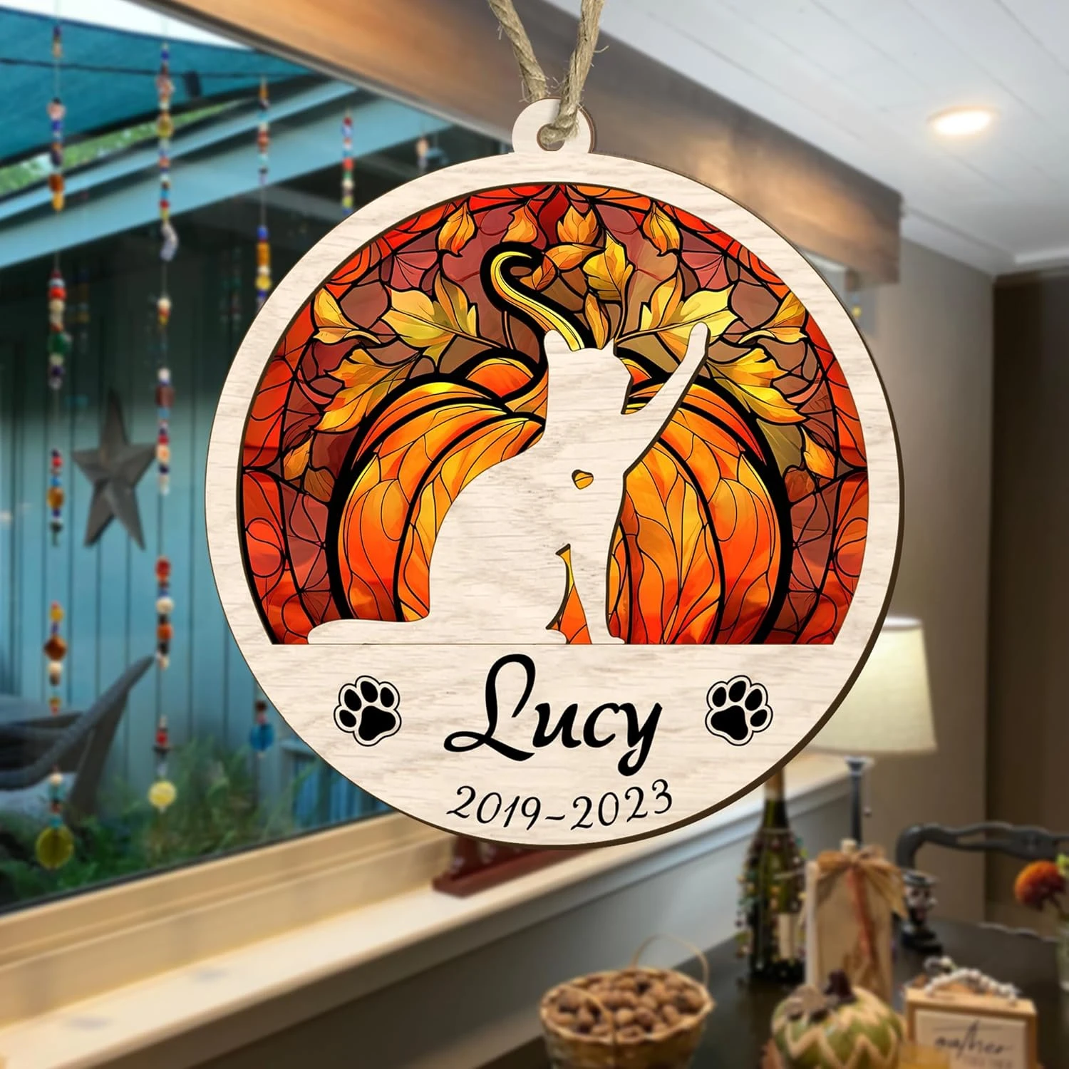 Personnalisé Cat Memorial Suncatcher, Ornement Chat Personnalisé, Ornement Mémorial Chat, Perte De Pet Cat Ornament, Cadeau De Sympathie, Cadeau Mémorial Chat, Arbre De Noël Cat Suncatcher, Cadeaux Cat Lovers 9 Personnalisé Cat Memorial Suncatcher, Ornement Chat Personnalisé, Ornement Mémorial Chat, Perte De Pet Cat Ornament, Cadeau De Sympathie, Cadeau Mémorial Chat, Arbre De Noël Cat Suncatcher, Cadeaux Cat Lovers - Image 7