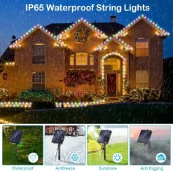 IMAGE Solaire Chaîne Lumières Extérieur Étanche, 33FT Fées Lumières Solaire USB Alimenté 12 Modes 10 RGB Statique Couleurs Avec Télécommande, Pour Chambre Patio Jardin Fête De Mariage Noël Camping -Oui || N/A || pearhead 81LHtW U7L. AC SL1500