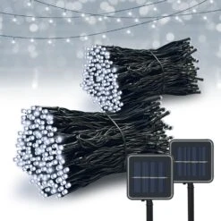 Lumières Solaires à Cordes Vimorg Extérieur, 2 Pack 79FT 200 LED Lumières Solaires Imperméables Avec 8 Modes D'éclairage Pour Les Décorations De Noël Tree Yard Garden Party