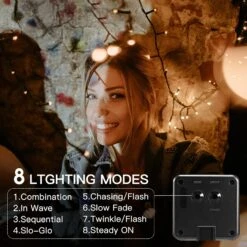 Lumières Solaires à Cordes Vimorg Extérieur, 2 Pack 79FT 200 LED Lumières Solaires Imperméables Avec 8 Modes D'éclairage Pour Les Décorations De Noël Tree Yard Garden Party -Oui || N/A || pearhead 81LesCClfIL. AC SL1500