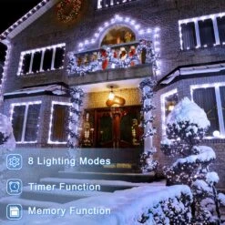 200 LED Lumières De Noël, 66FT Xmas Intérieur En Plein Air Cordes Lumières 8 Modes D'éclairage, Plug In Étanche Twinkle Lumières Pour Vacances Arbre De Noël Yard Fête De Mariage Chambre Décorations Cool Blanc -Oui || N/A || pearhead 81LhikCZXL. AC SL1500