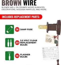 612 Vermont 35 Clear Mini Noël String Lights Sur Cordon En Fil Brun, UL Approuvé Pour L'usage Intérieur Seulement, 9 Pieds De Longueur éclairée, 10 Pieds De Longueur Totale -Oui || N/A || pearhead 81LsMkGtNDL. AC SL1500