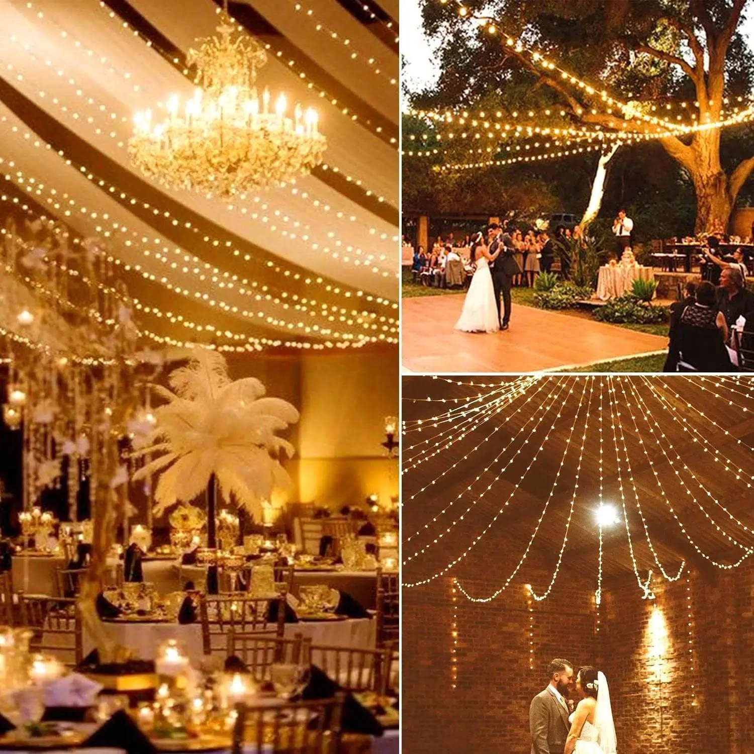 Feux Solaires BHCLIGHT Extérieur, 2-Pack 80FT 200 LED, Fil De Cuivre étanche 8 Modes Fairies Solaires Pour Arbre De Jardin Mariage De Noël ( Blanc Chaud ) 7 Feux Solaires BHCLIGHT Extérieur, 2-Pack 80FT 200 LED, Fil De Cuivre étanche 8 Modes Fairies Solaires Pour Arbre De Jardin Mariage De Noël ( Blanc Chaud ) - Image 5