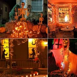 220 LED Halloween String Lumières, 23m/75ft Étanche 8 Modes Fonction De Mémoire, Intérieur/Extérieur Plug In Fairy Twinkle Mini Lumières Fin-End Pour Noël Arbre Halloween Thanksgiving Day Décorations - Orange -Oui || N/A || pearhead 81MaNCTKCcL. AC SL1500