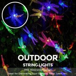 CIAOYE Dragonfly Solar String Lights, 30 LED 21ft 8 Modes Solaire Alimenté Extérieur Imperméable Fée Éclairage Pour Les Arbres De Noël Jardin Patio Clôture Mariage Décor De Fête, Multi Couleur -Oui || N/A || pearhead 81MhXZ3X1aL. AC SL1500