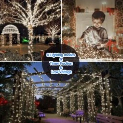 ROADAYLY Lights De Mariage Outdoor 1000LED 394ft Super Long Ultra-Bright Christmas Lights 8 Modes Et Minuterie En Fées LED String Lights Pour Noël Tree Thanksgiving Wedding Holiday Party Decorations -Oui || N/A || pearhead 81NBg8HAIpL. AC SL1500