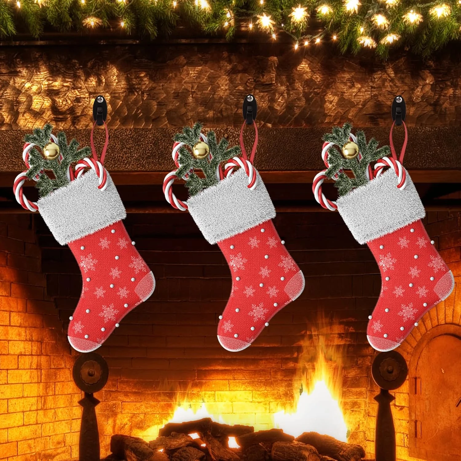 Crochets Pour Cintre Léger Hap Fung Pour Lumières Extérieures, Crochets Pour Vis Pour La Lumière De Noël Suspendue, Fils Légers Et Clips Légers LED Fairy, Crochets Pour Terrasse Pour Garage Fête De Vacances Du Nouvel An (48, Noir) 8 Crochets Pour Cintre Léger Hap Fung Pour Lumières Extérieures, Crochets Pour Vis Pour La Lumière De Noël Suspendue, Fils Légers Et Clips Légers LED Fairy, Crochets Pour Terrasse Pour Garage Fête De Vacances Du Nouvel An (48, Noir) - Image 6